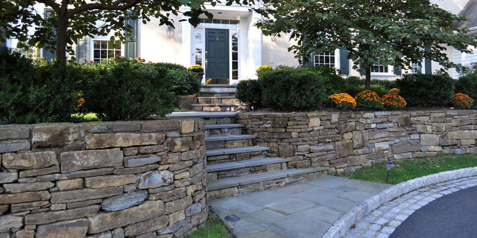 stone steps with wall
